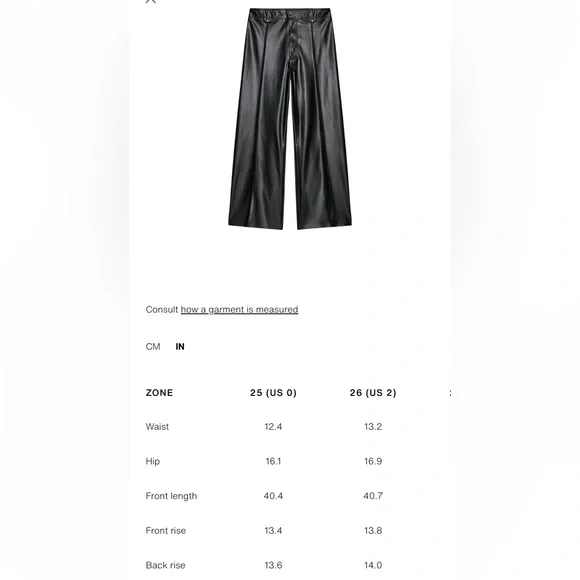 Zara NWT ZW Collection faux leather tailored pants black 3581/041 - Picture 3 of 11